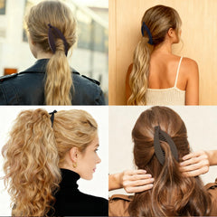Esitrormi clip in hair creating a retro ponytail for quick volumizing style