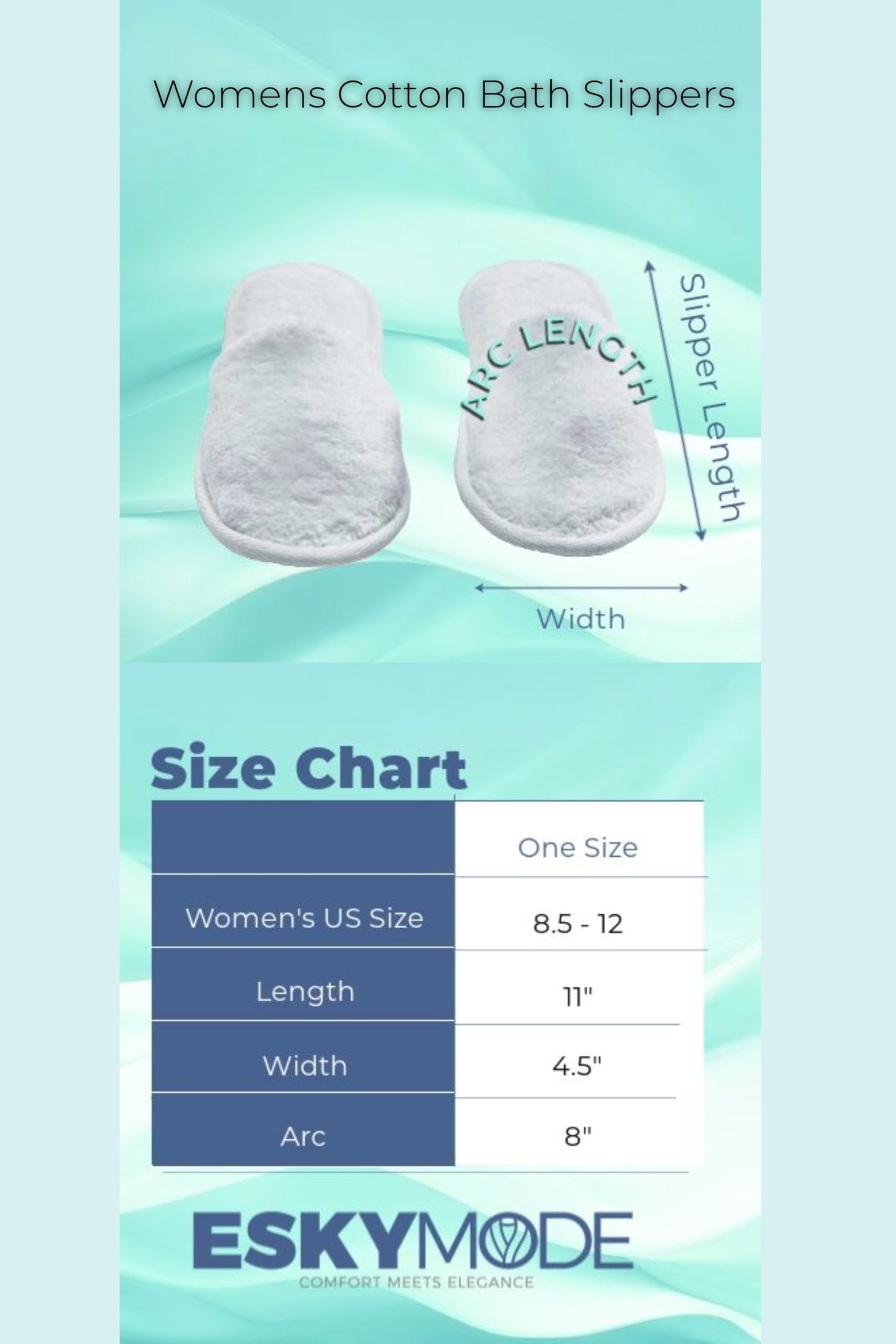 ESKYMODE slippers beside ruler showing 11-inch sole for accurate fit