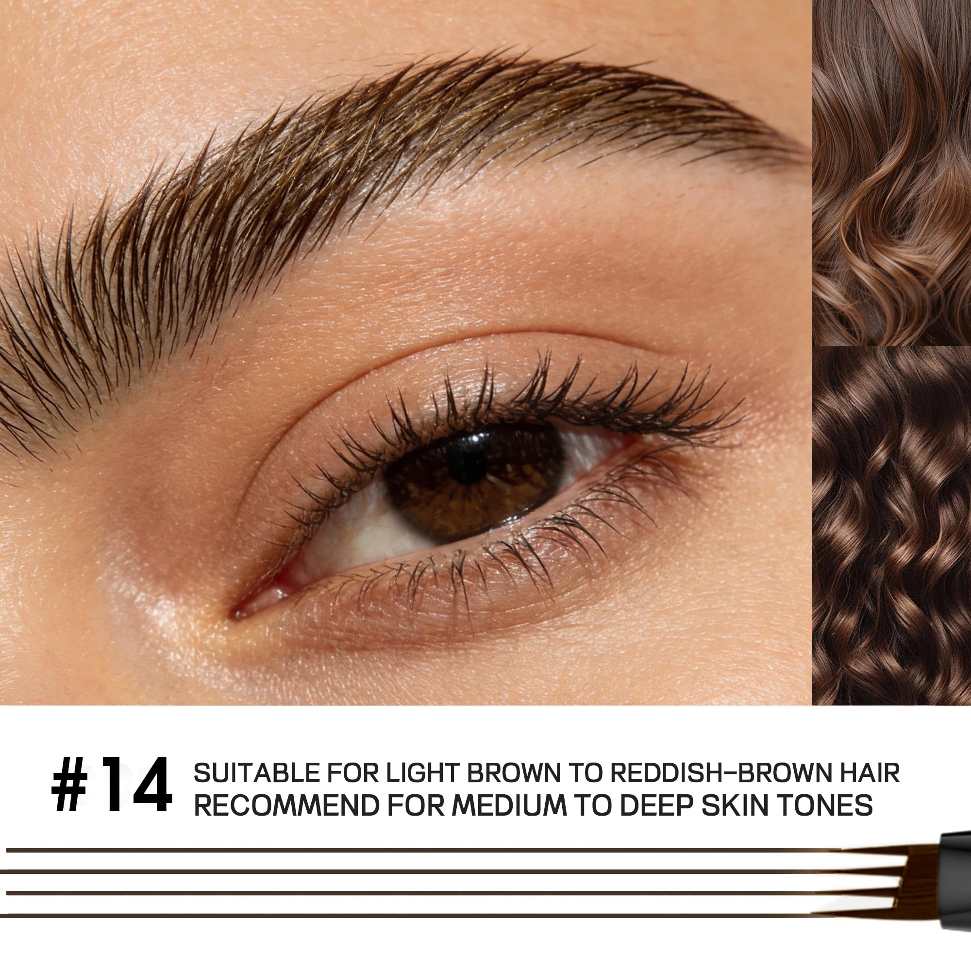 Espoce before and after brows showing fuller, natural-looking results
