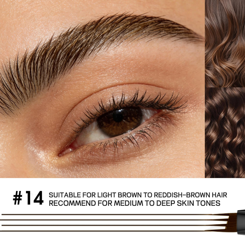 Espoce before and after brows showing fuller, natural-looking results