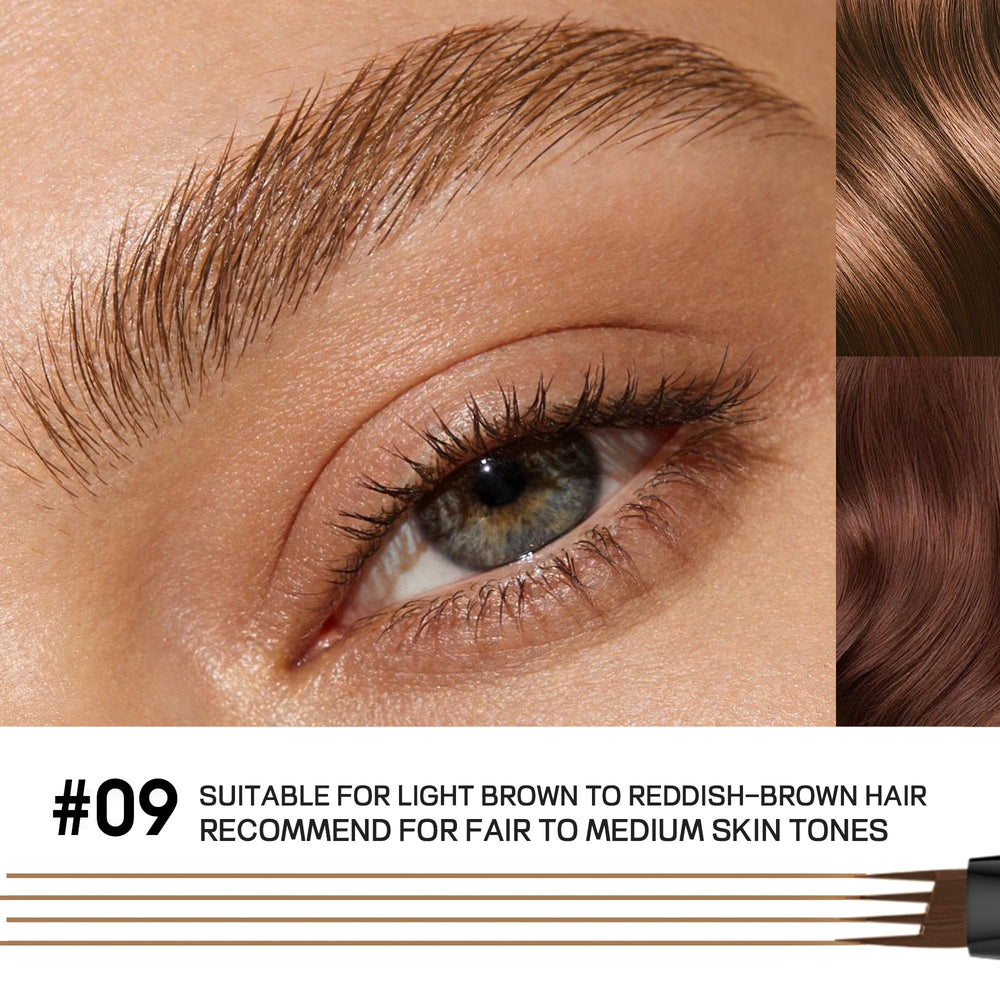 Espoce before and after brow comparison, improved fullness and shape