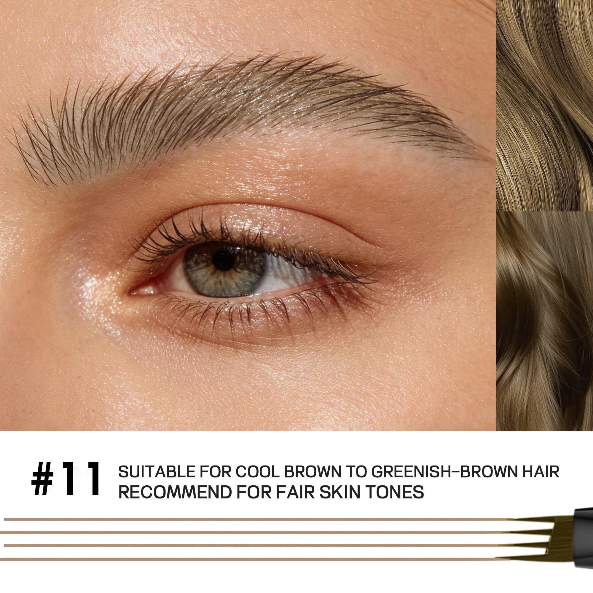 Espoce before and after brow comparison demonstrating fuller, natural-looking brows
