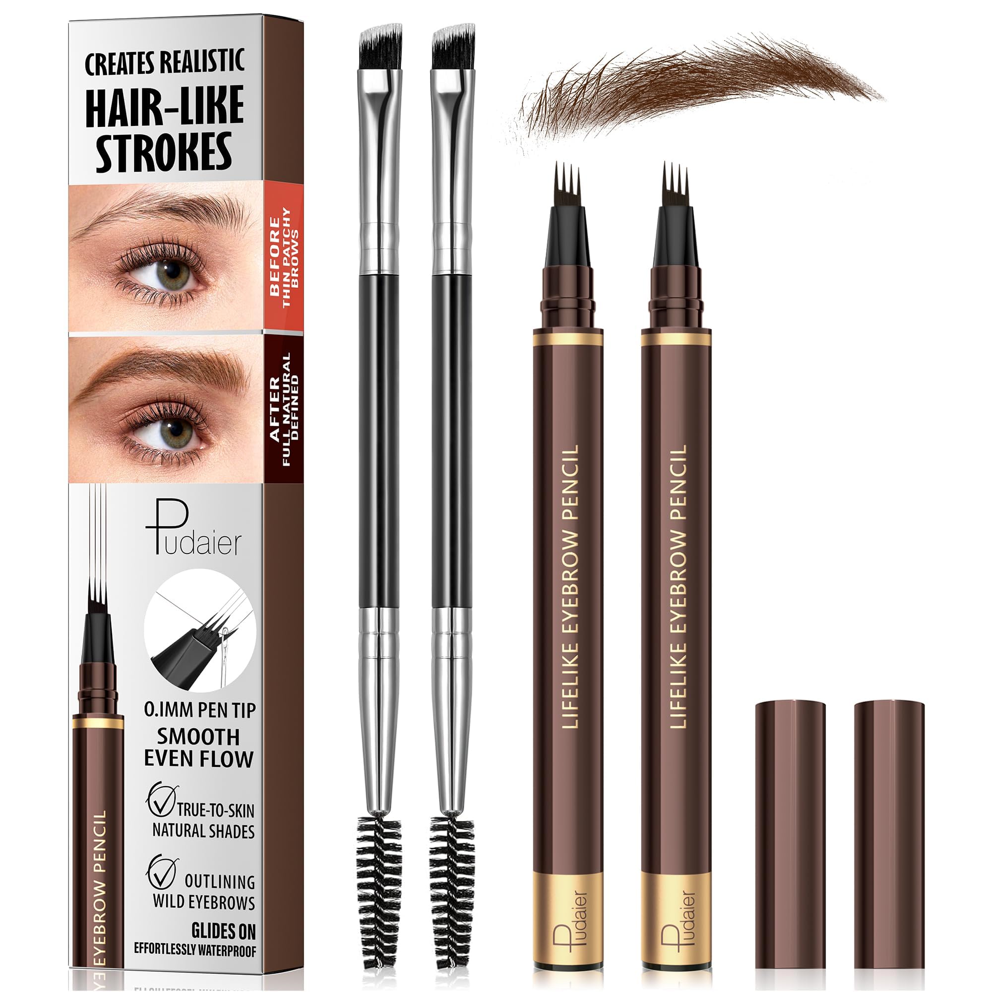 Espoce front packaging showing two eyebrow pens and benefits