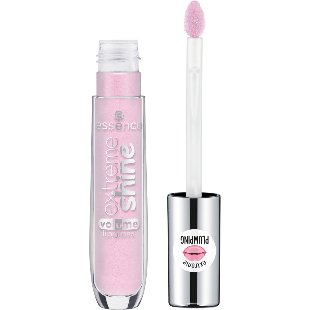 Essence Cosmetics gloss next to coin showing compact size and travel-friendly benefit