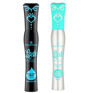 Essence Cosmetics bundle front packaging showing both primer and waterproof mascara and benefits