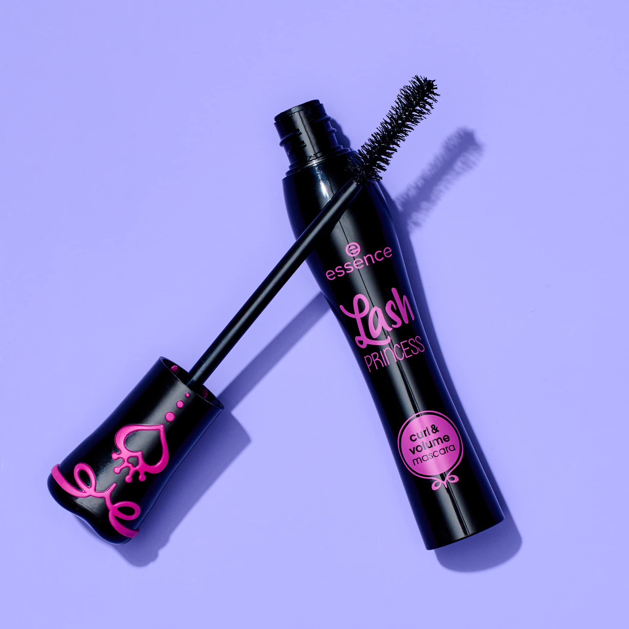 Essence Cosmetics model wearing mascaras showcasing lifted, volumized lashes