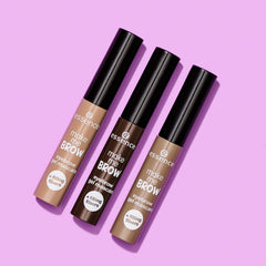 essence application on model eyebrow illustrating tint, fill, and natural hold