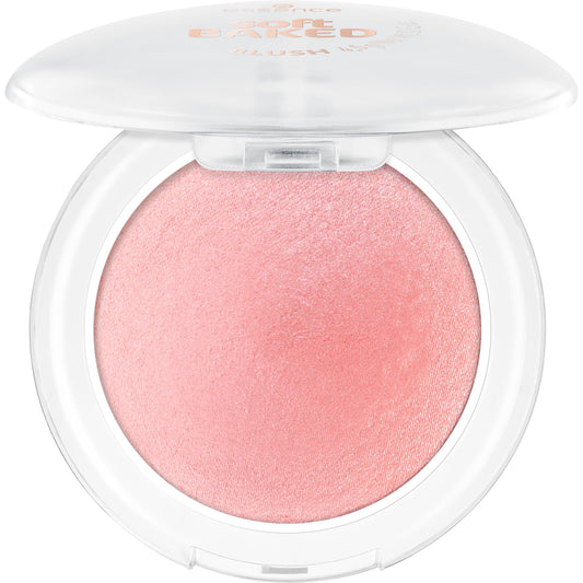 essence Soft Baked Blush texture close-up reveals silky finish and blendability