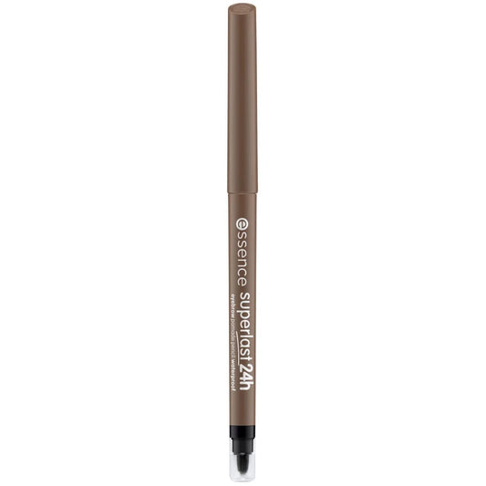 Essence Superlast pencil tip and silicone spoolie close-up for precise shaping