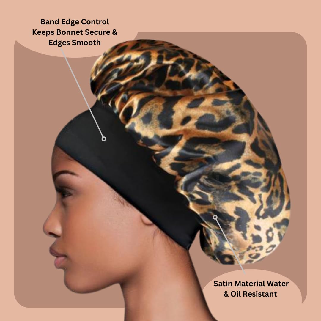 Essential Aura woman wearing bonnet preserving curls overnight