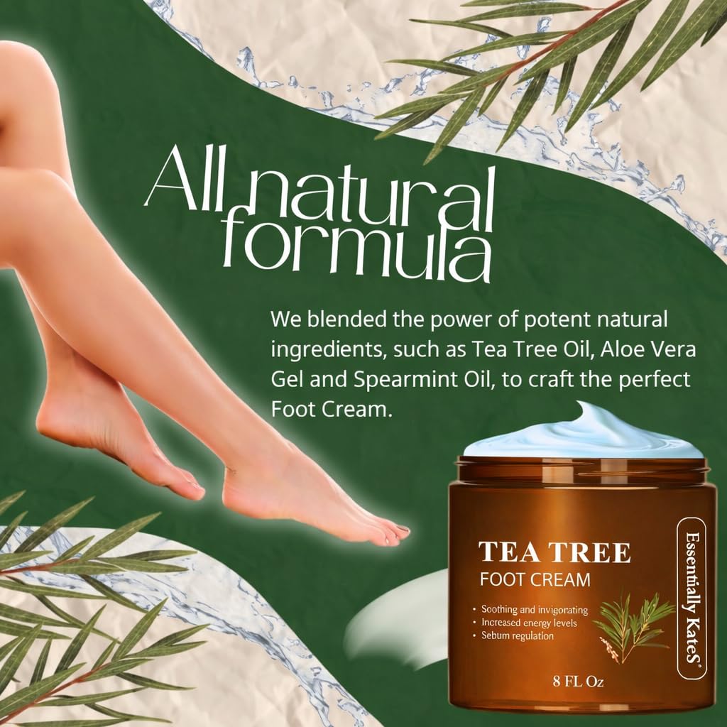 Essentially KateS application on feet demonstrating soothing relief and moisturized results