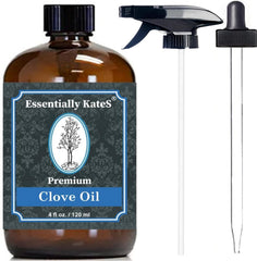 Essentially KateS front bottle showing clean clove leaf oil packaging and pure product benefit