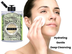 Essentially KateS ingredients display with centella and green tea for calming benefits