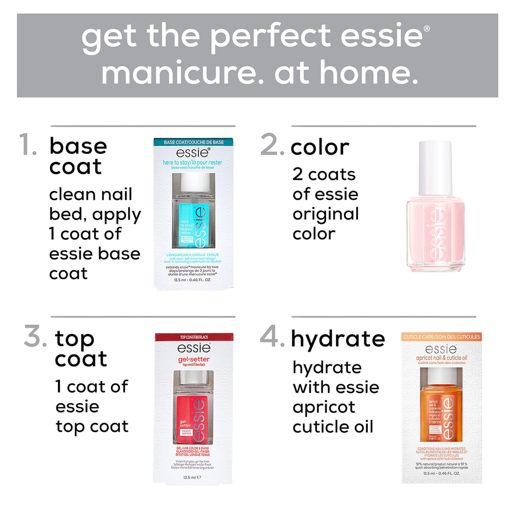 essie bottle styled on tabletop showing color inspiration benefit