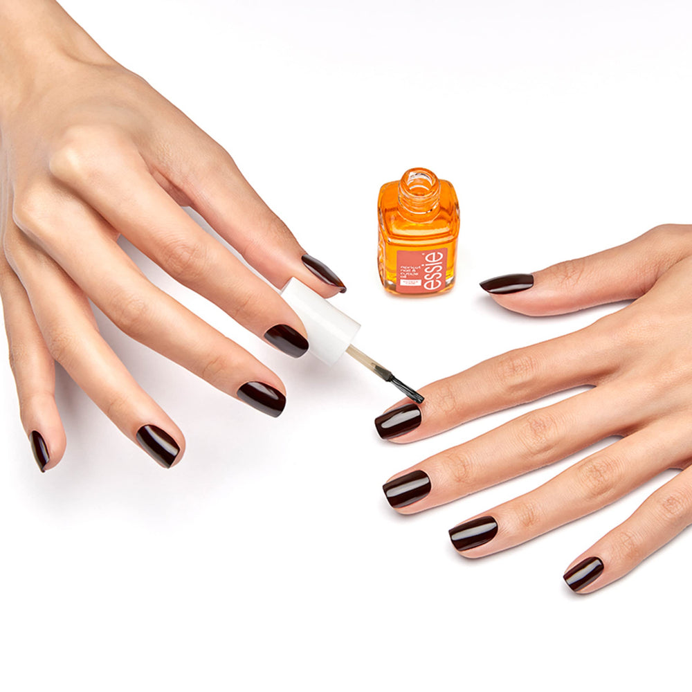 essie apricot oil dropper detail demonstrating precise, mess-free application