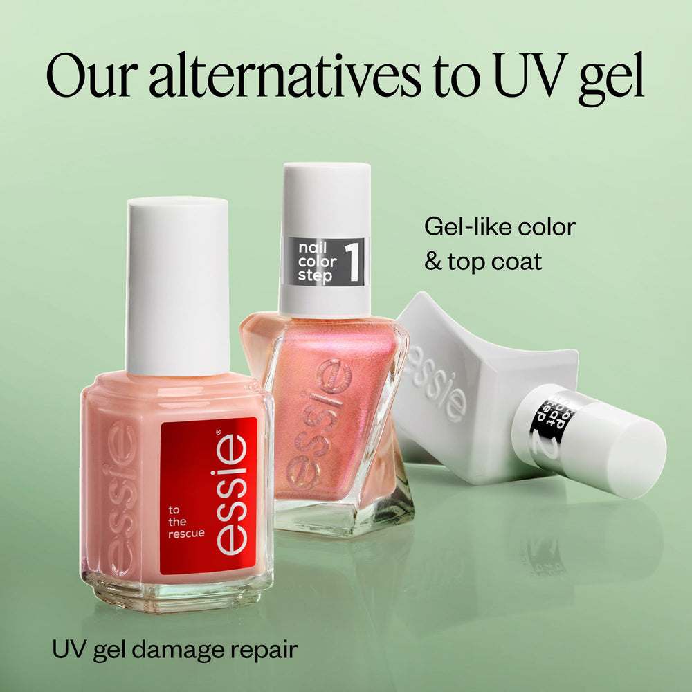 essie label and cap closeup highlighting vegan formula and ingredient transparency benefit
