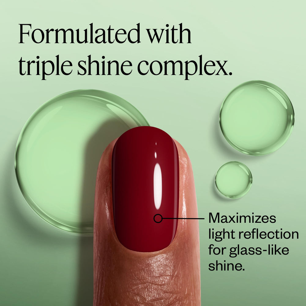 essie Blushed Metal single nail swatch showing violet-red chrome finish benefit