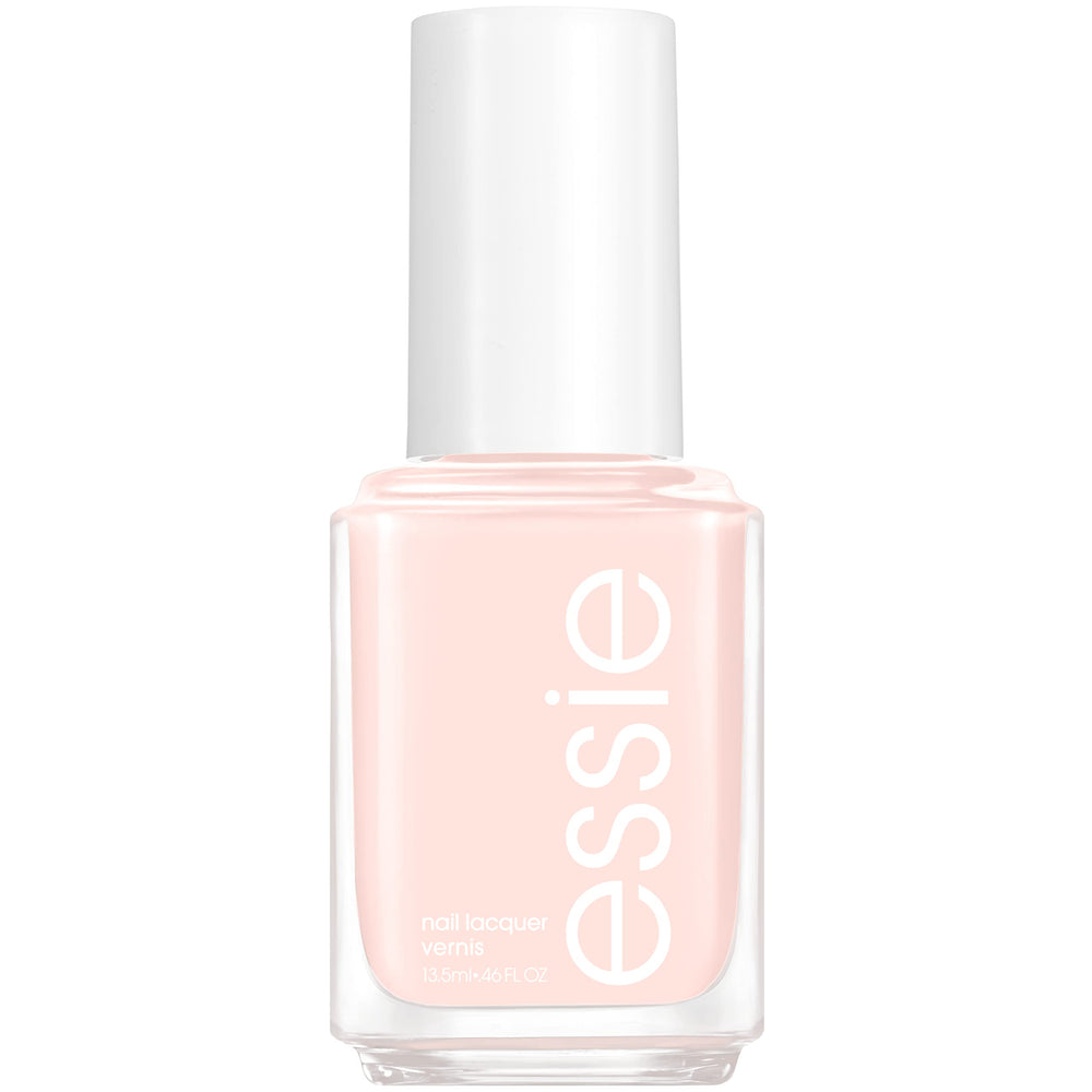 essie bottle front view showing pale pink shade and salon finish