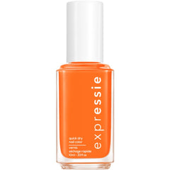 essie bottle front view showing electric orange shade and quick-dry benefit