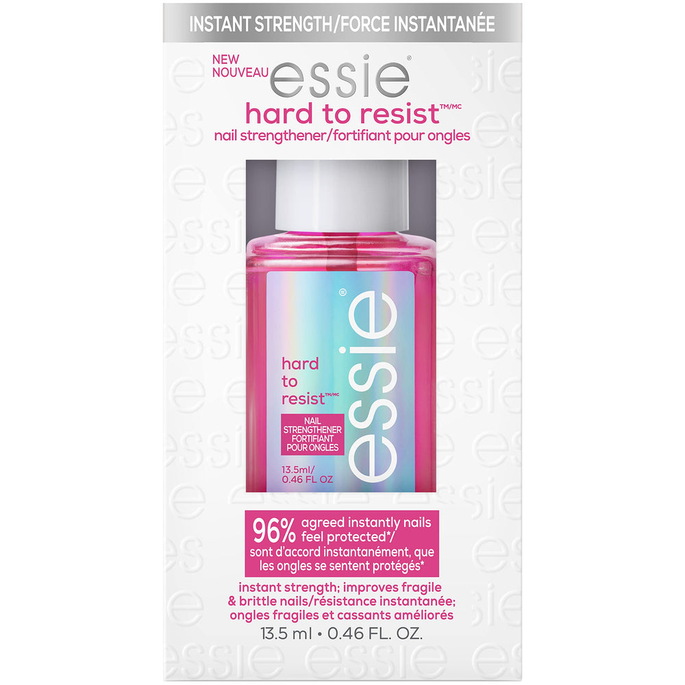 essie bottle front view showing compact strengthener and brand clarity benefit