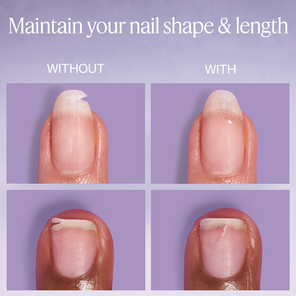 essie applied patch on a repaired nail showing immediate stabilization