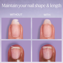 essie applied patch on a repaired nail showing immediate stabilization