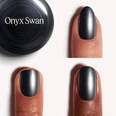 essie easy-glide brush close-up demonstrating smooth application benefit: even, streak-free coverage