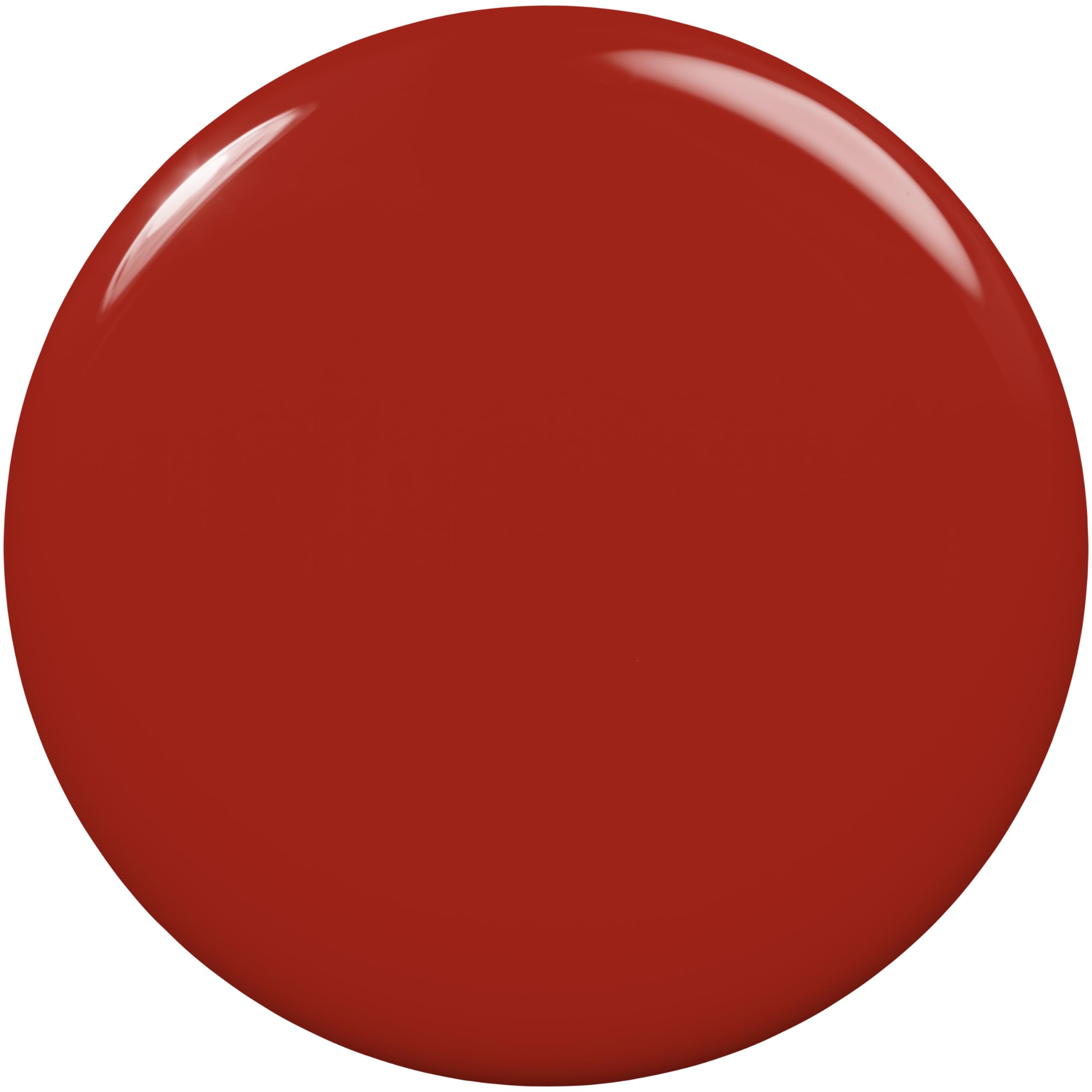 essie swatch on nail wheel demonstrating true burnt orange tone and precise color choice benefit