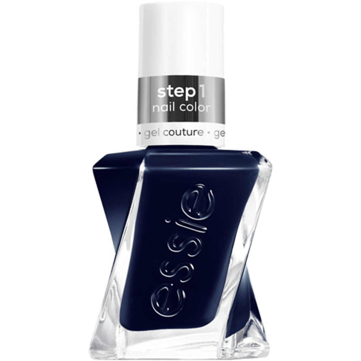 essie bottle front view showing deep navy shade and label for reliable salon color