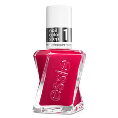essie bottle front view showing deep magenta shade and label, vibrant glossy finish