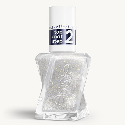 essie Diamond Dust top coat front bottle showing glossy finish benefit