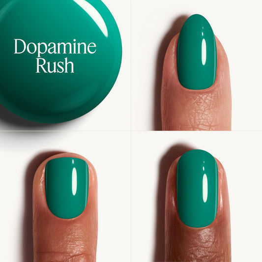 essie Dopamine Rush brush close-up demonstrating curve-hugging even application
