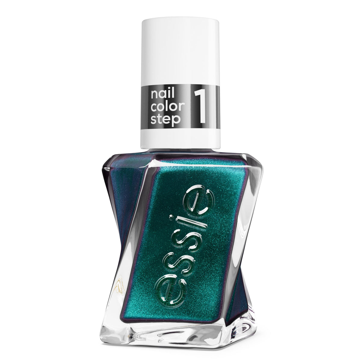 essie emerald cut front packaging showing bottle and color glint benefit: clear shade view