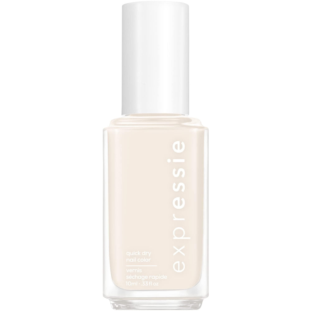 essie expressie front bottle showing Daily Grind eggshell white and fast-dry benefit