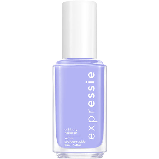 essie bottle front view showing bright lilac shade and quick-dry benefit