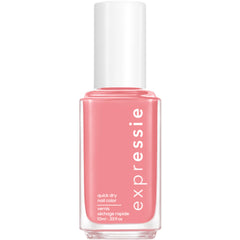 essie bottle front view showing rose pink color and compact size for convenience