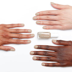 essie polish swatches on fan illustrating true muted beige shade and coverage