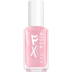 essie bottle front view showing pink chromatic top coat for instant shimmer