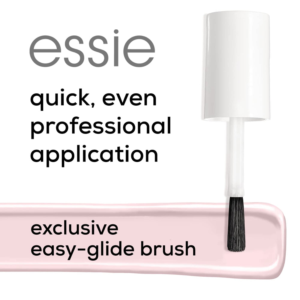 essie bottle label close-up highlighting vegan and salon-quality benefits