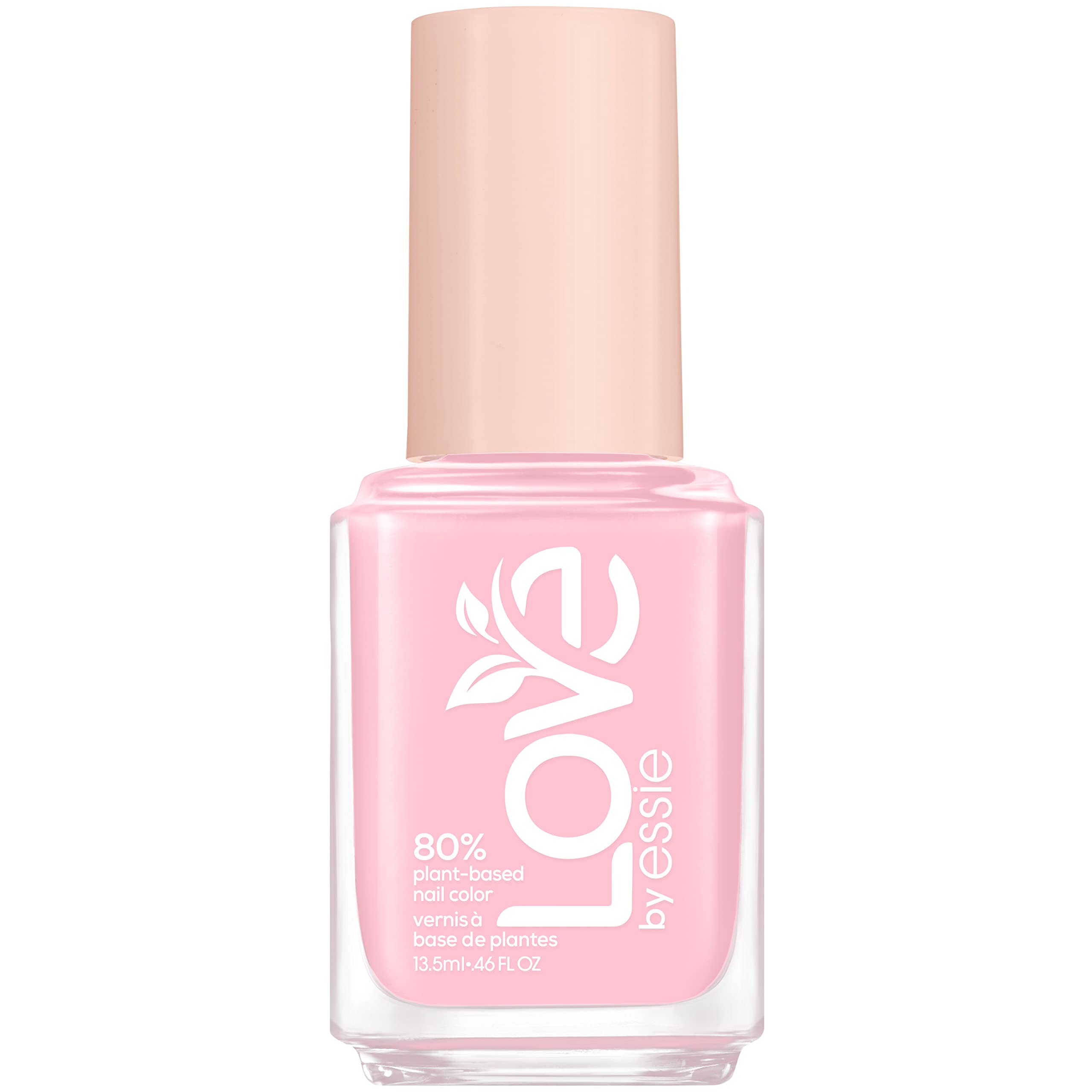 essie front bottle showing pink shade and glossy finish