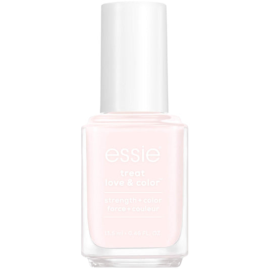 essie bottle front view showing sheer pink shade and salon shine benefit