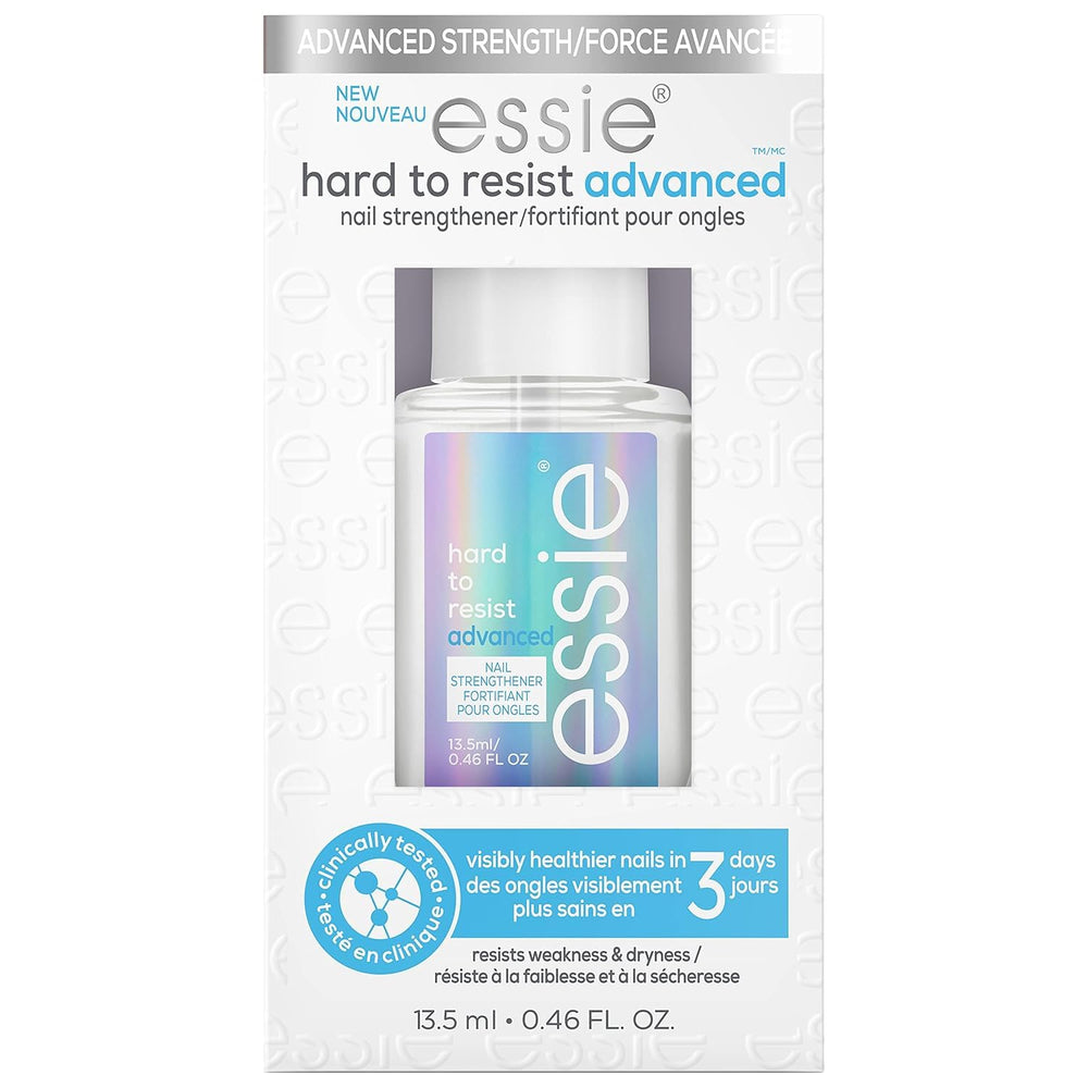 essie front packaging showing clear tinted strengthener and immediate polish benefit