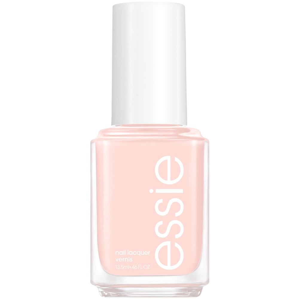essie front packaging showing light peach bottle and glossy benefit
