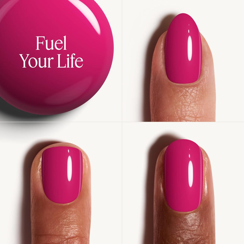 essie brush applying vibrant pink stroke for smooth, even coverage