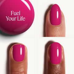 essie brush applying vibrant pink stroke for smooth, even coverage