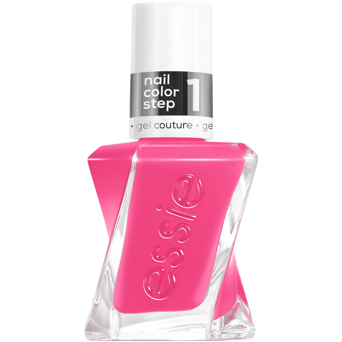 essie gel couture front packaging showing pink shade and glossy finish benefit