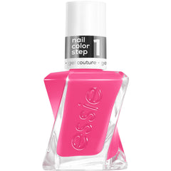 essie gel couture front packaging showing pink shade and glossy finish benefit