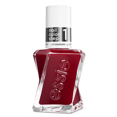 essie bottle front view showing gala-vanting red and clean packaging benefit: clear product identity