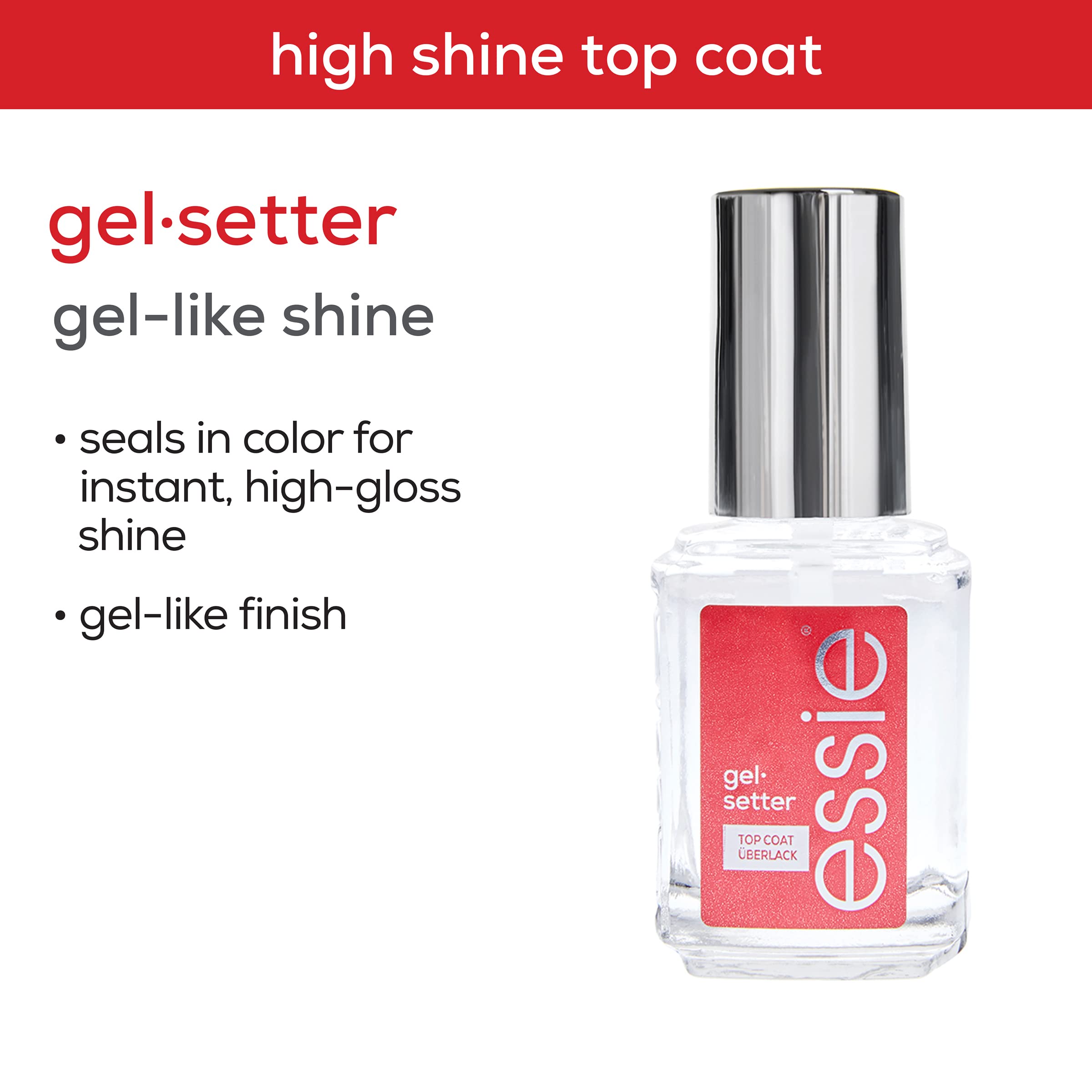 essie glossy finish detail highlighting high-shine protective layer