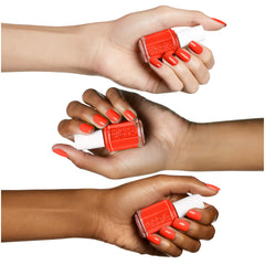 essie bottle cap and label close-up highlighting product information benefit
